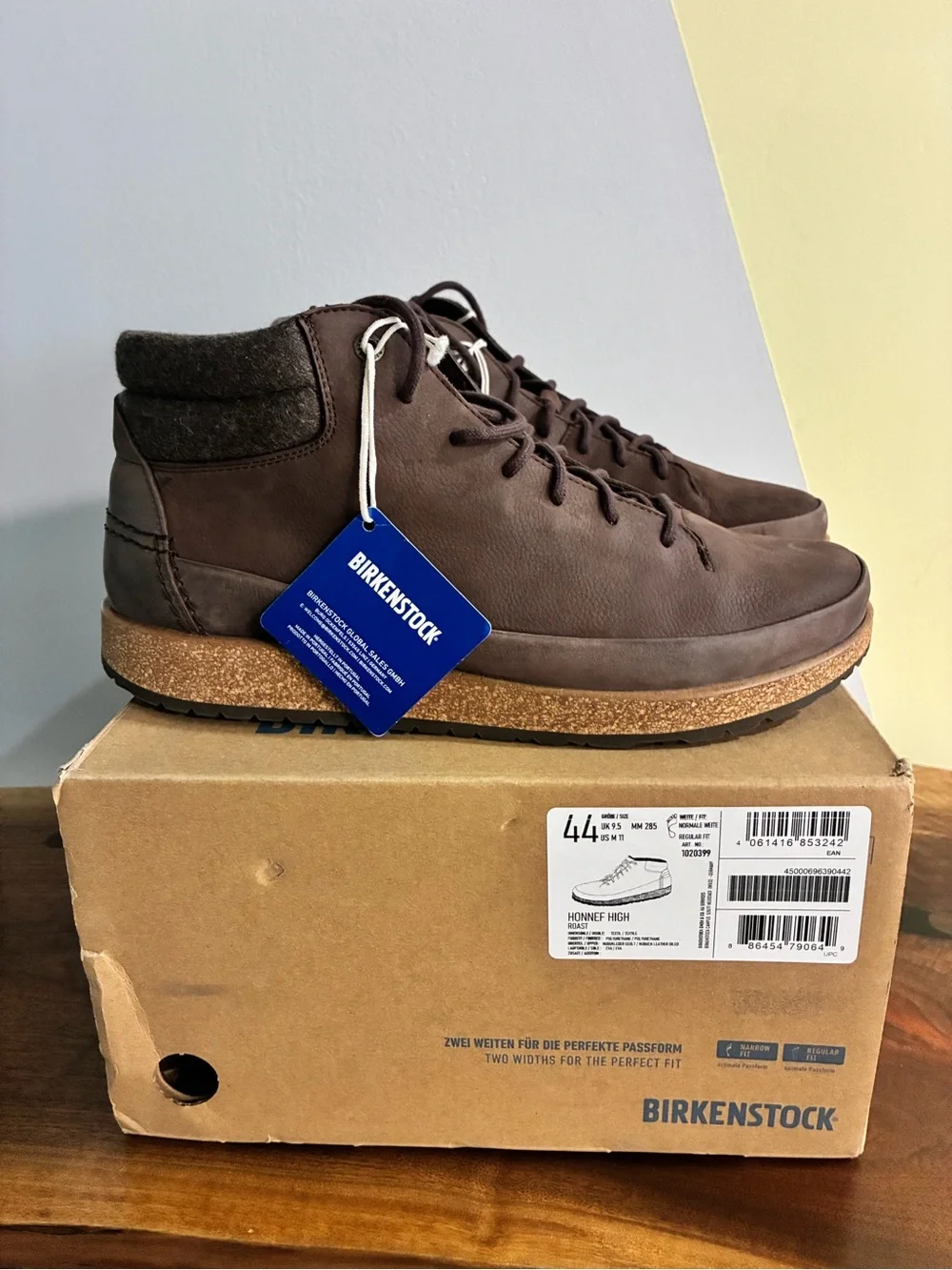 Birkenstock Honnef High Nubuck Leather Boot, Roast color, EU 44, US M 11, NWT